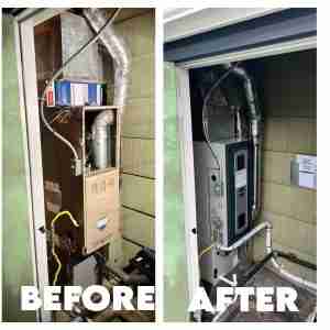HVAC project Gallery - Before After gas furnace downtown Puyallup