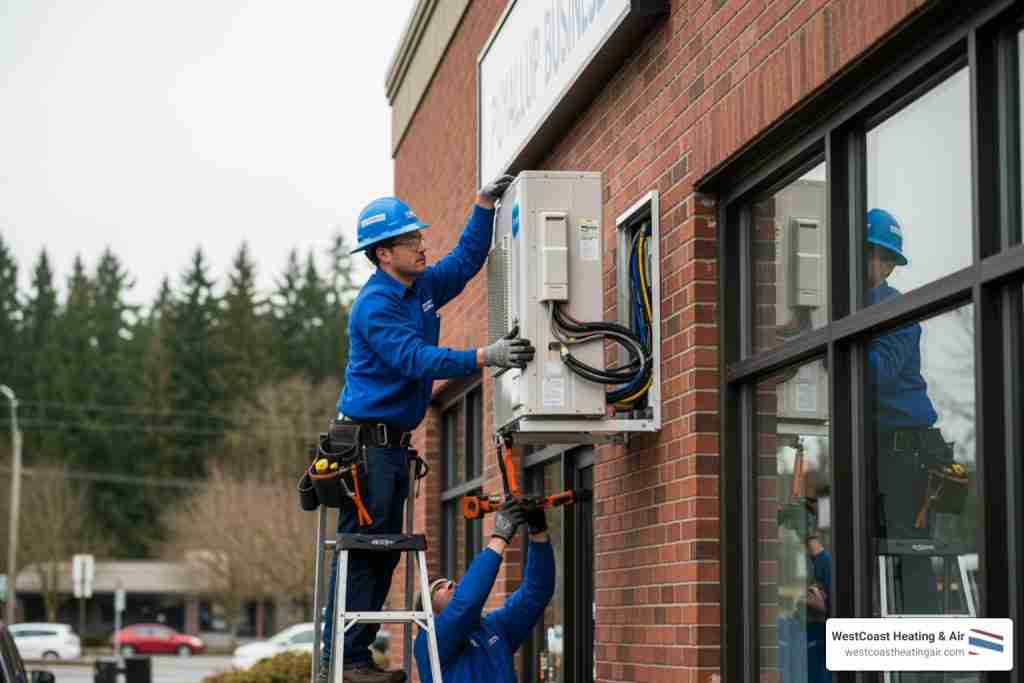 commercial ductless heating installation in puyallup, wa