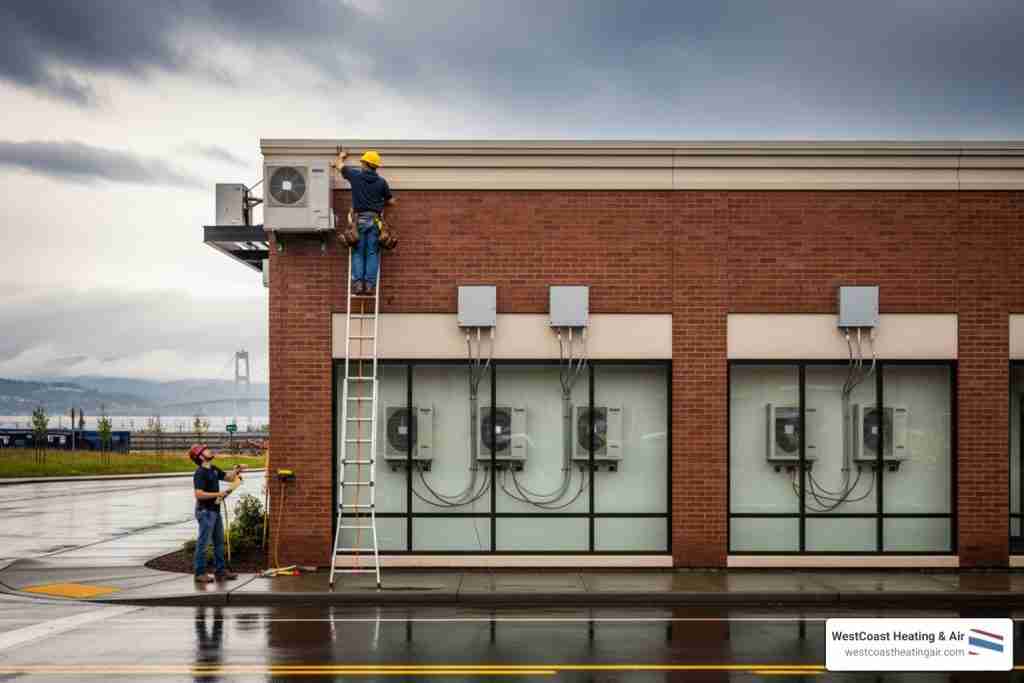 commercial ductless heating installation in tacoma, wa