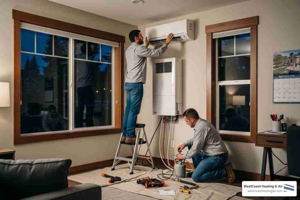 24 hour ductless heating installation in puyallup, wa