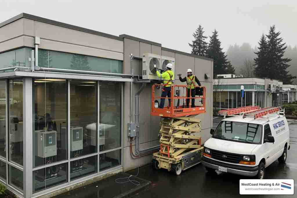 commercial ductless heating installation in spanaway, wa
